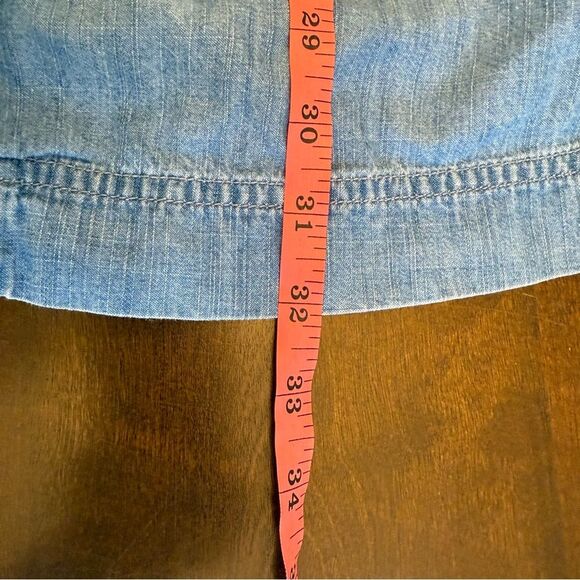 Madewell Button Front V Neck Relax Fit Blue size Extra Small - Picture 8 of 10